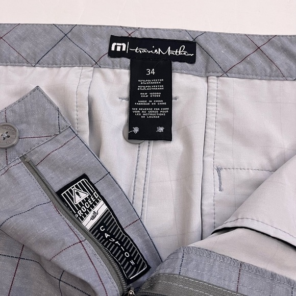 Travis Mathew Gray Plaid Shorts Size 34 - Picture 4 of 9